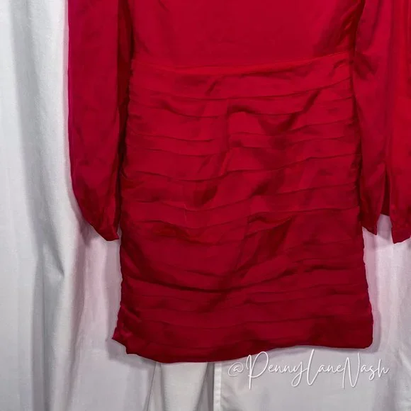 NWT Intermix Jayda Ruched Crepe de Chine Mini Dress